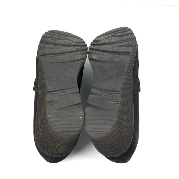Dansko Clio Shoes 42 Black Nubuck Leather Wedge Shoes Womens Slip On 12 - Picture 9 of 13